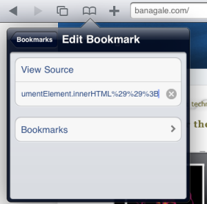 view page source in safari on ipad